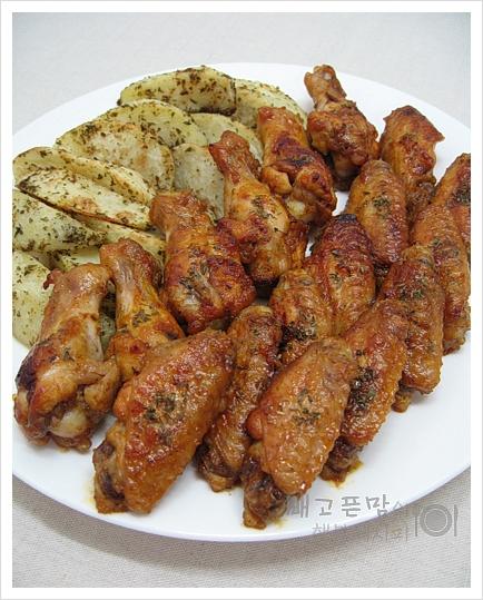 바베큐 치킨과 웨지감자