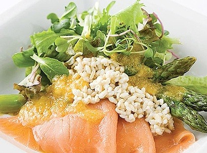 Smoky salmon & brown rice salad